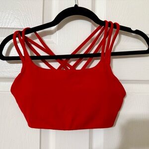 Athleta Red Strappy Sports Bra